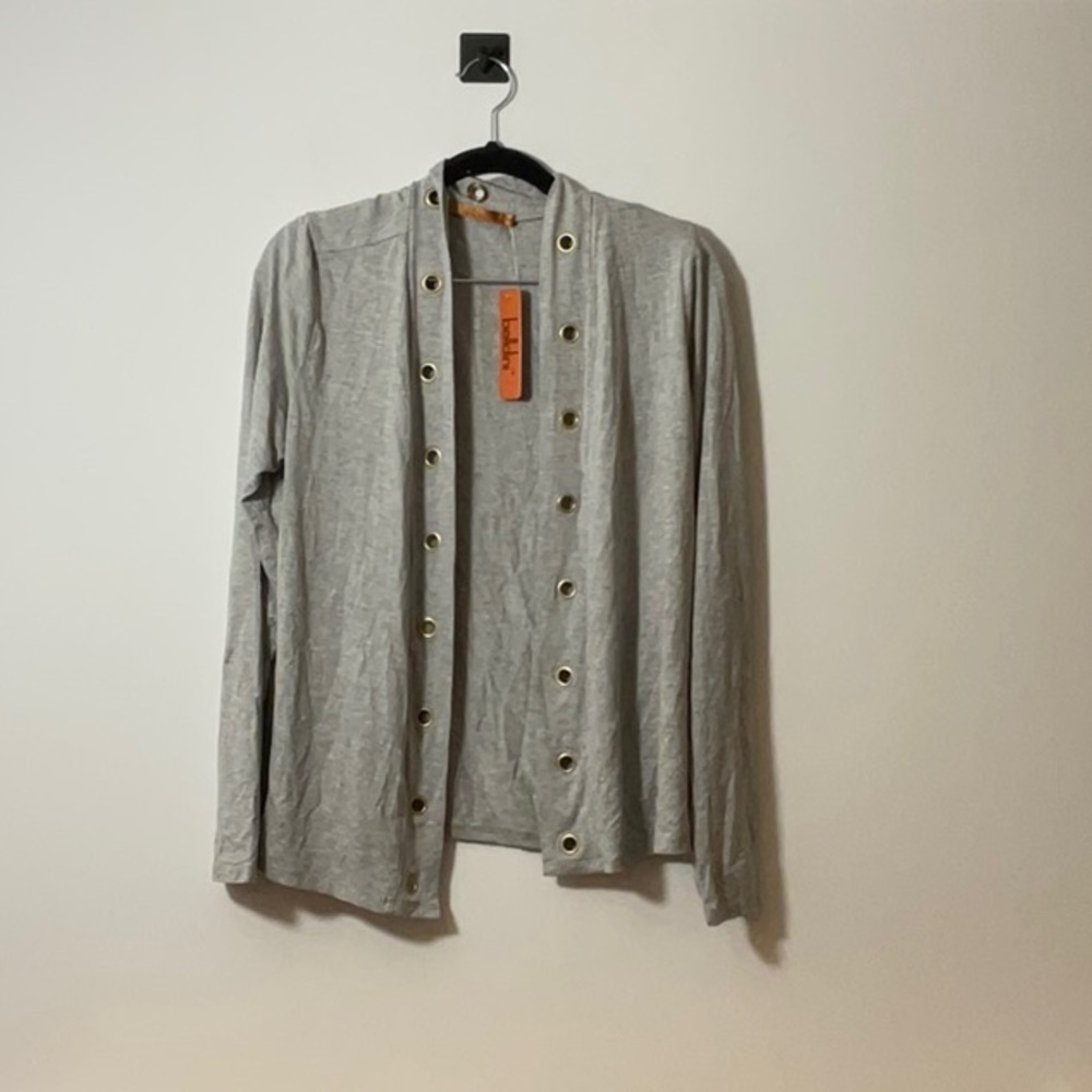 Belldini Gray Button-Front Sweater